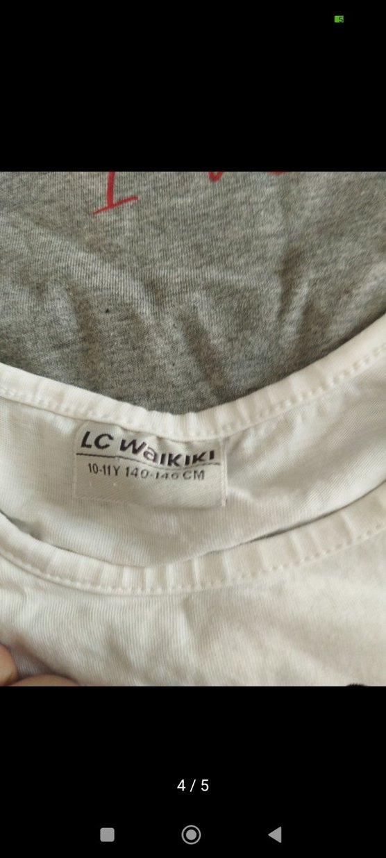 Gri Baskılı Uzun Kollu Kız Tişörtü - Görsel 4