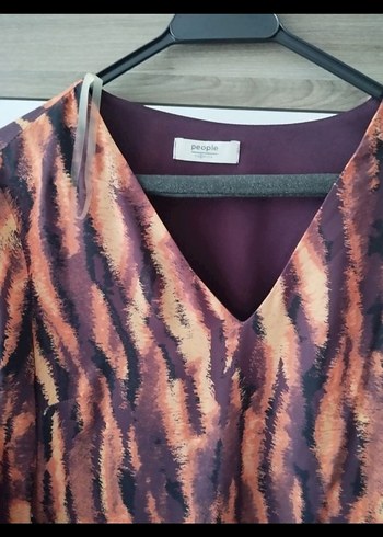 Gri V Yakalı Salaş Midi Elbise - Görsel 4