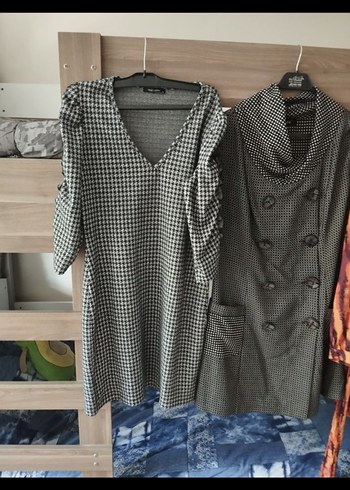 Gri V Yakalı Salaş Midi Elbise - Görsel 3