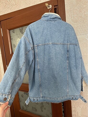 l Beden mavi Renk Bershka oversize kalın kot ceket