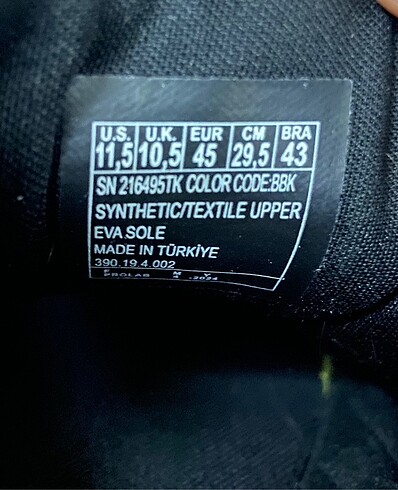 45 Beden siyah Renk Skechers Ayakkabı