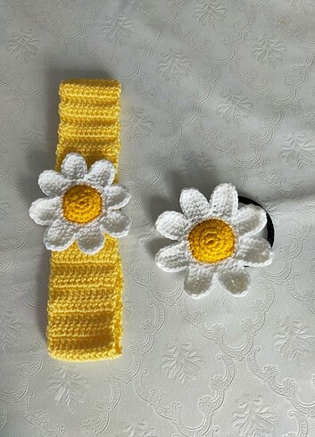  Beden Bandana lastik papatya takım