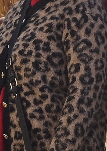 Diğer Kahverengi Leopar Desenli Kadın Hırka