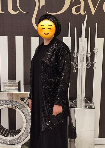Payetli abaya ve şalı