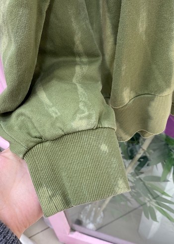 Asos Yeşil Batik Desenli Uzun Kollu Sweatshirt