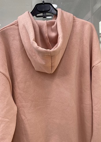 s Beden pembe Renk Mavi Baskılı Pembe Kapüşonlu Sweatshirt