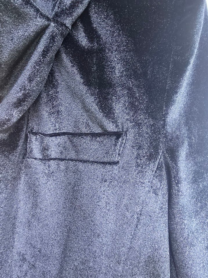 Siyah Süet Düğmeli Kadın Blazer Ceket - Görsel 2