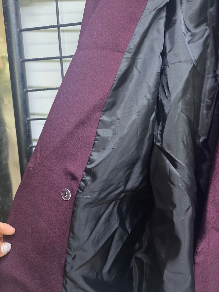 Bordo Düğmeli Kadın Blazer Ceket - Görsel 3