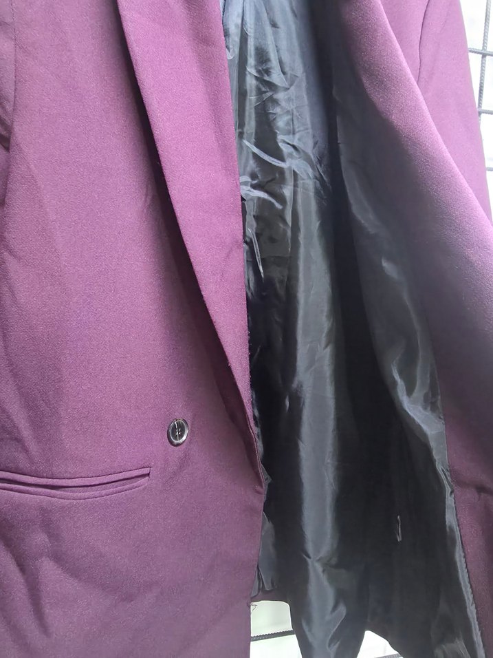 Bordo Düğmeli Kadın Blazer Ceket - Görsel 2