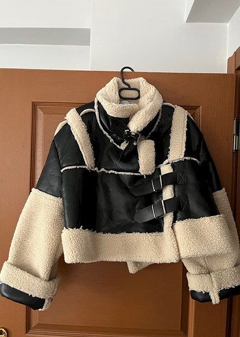 Kürklü Deri biker Ceket