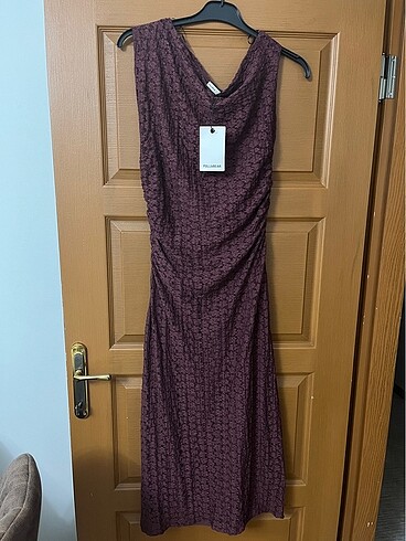 l Beden bordo Renk Pull&bear elbise