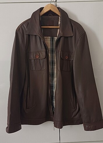 Kahverengi Vintage Deri ceket