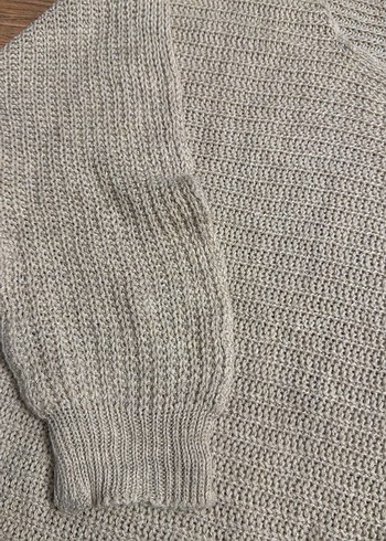 Bej Kadın Örgü Bohem Kazak - Görsel 2