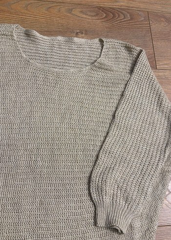 Bej Kadın Örgü Bohem Kazak - Görsel 3