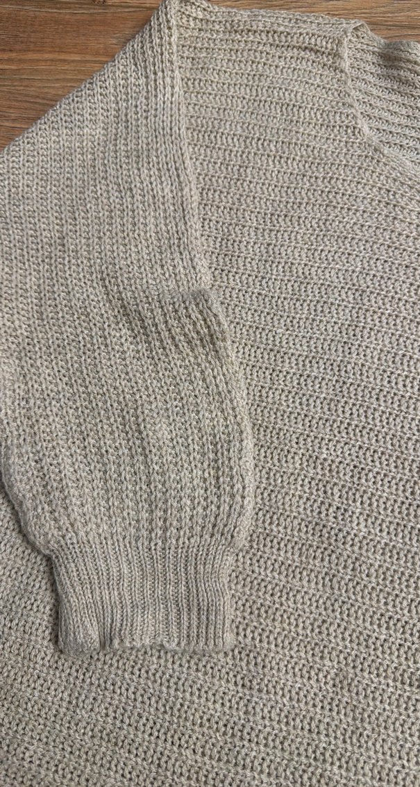 Bej Kadın Örgü Bohem Kazak - Görsel 2