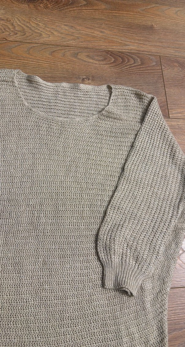 Bej Kadın Örgü Bohem Kazak - Görsel 3