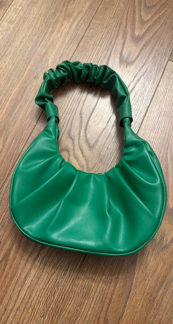 Yeşil Deri Fırfırlı Kadın Çanta - Görsel 2