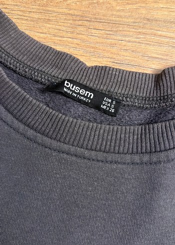 Gri Kadın Sweatshirt, Yuvarlak Yaka, Bol Kesim - Görsel 3