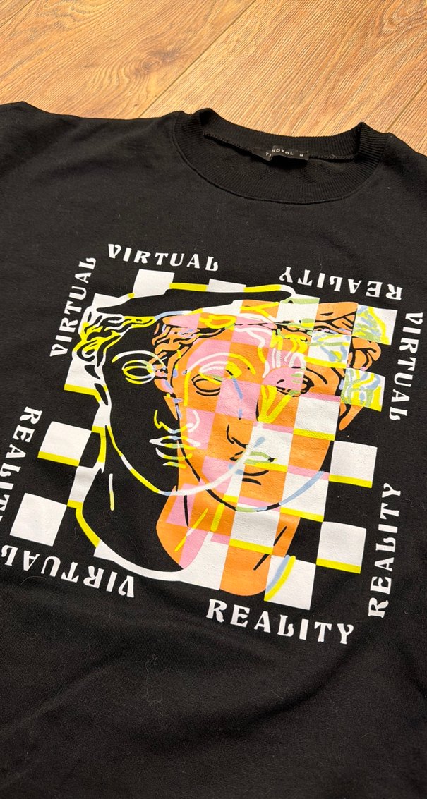 Siyah Baskılı Kadın Sweatshirt - Görsel 4