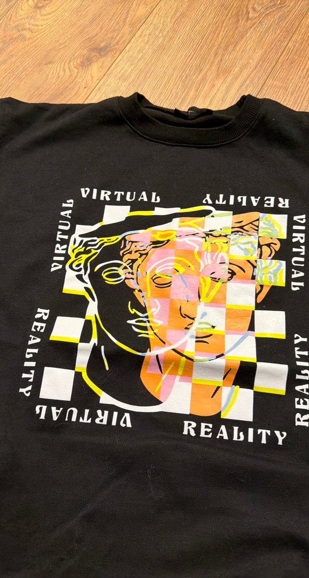 Siyah Baskılı Kadın Sweatshirt - Görsel 2