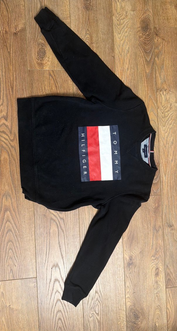 Tommy Hilfiger Erkek Siyah Baskılı Sweatshirt - Görsel 2