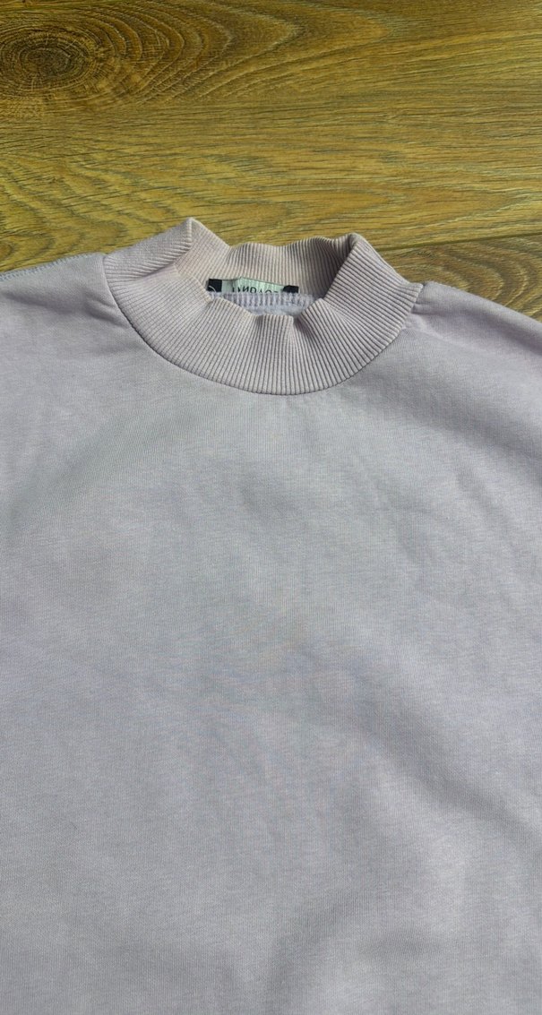 Lila Renkli Kadın Keten Sweatshirt - Görsel 3