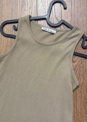 Bej kolsuz Kadın Elbise - Görsel 2