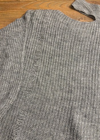 Gri Boğazlı Örgü Kadın Kazak - Görsel 3