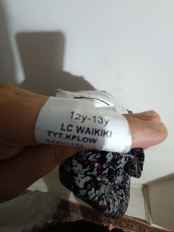 kız çocuk Çok Renkli çiçek desenli Piliseli İspanyol paça - Görsel 4