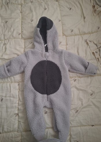Gri Bebek Tulumu, Kürklü Kapüşonlu - Görsel 2