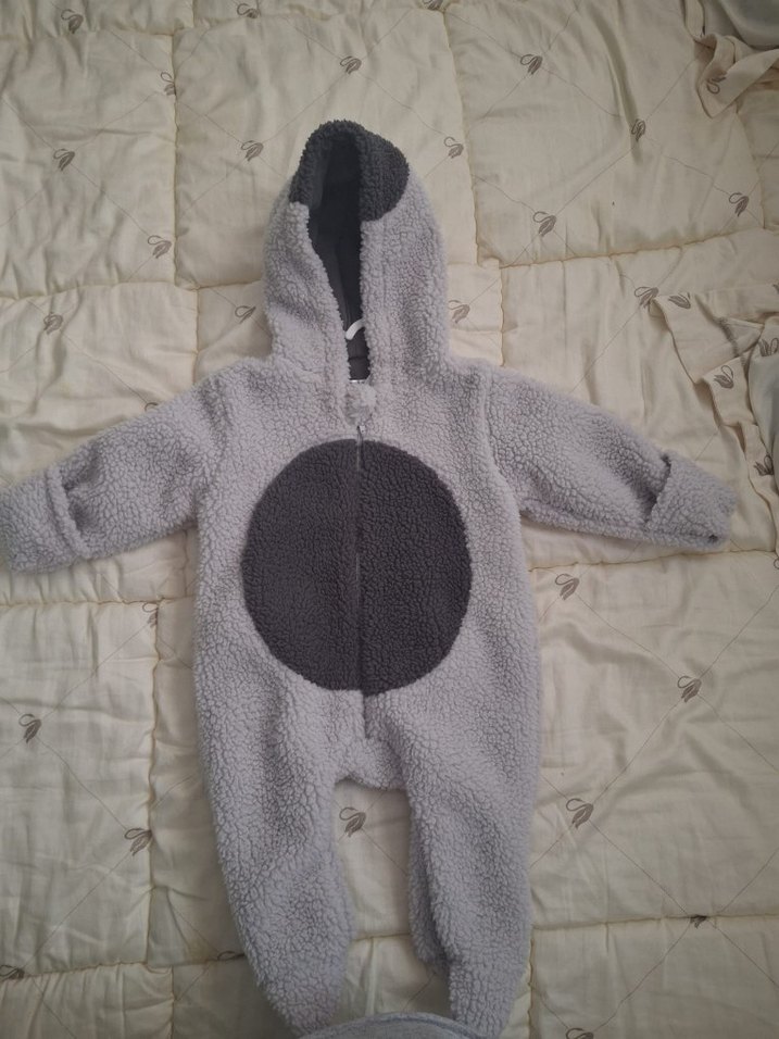 Gri Bebek Tulumu, Kürklü Kapüşonlu - Görsel 2