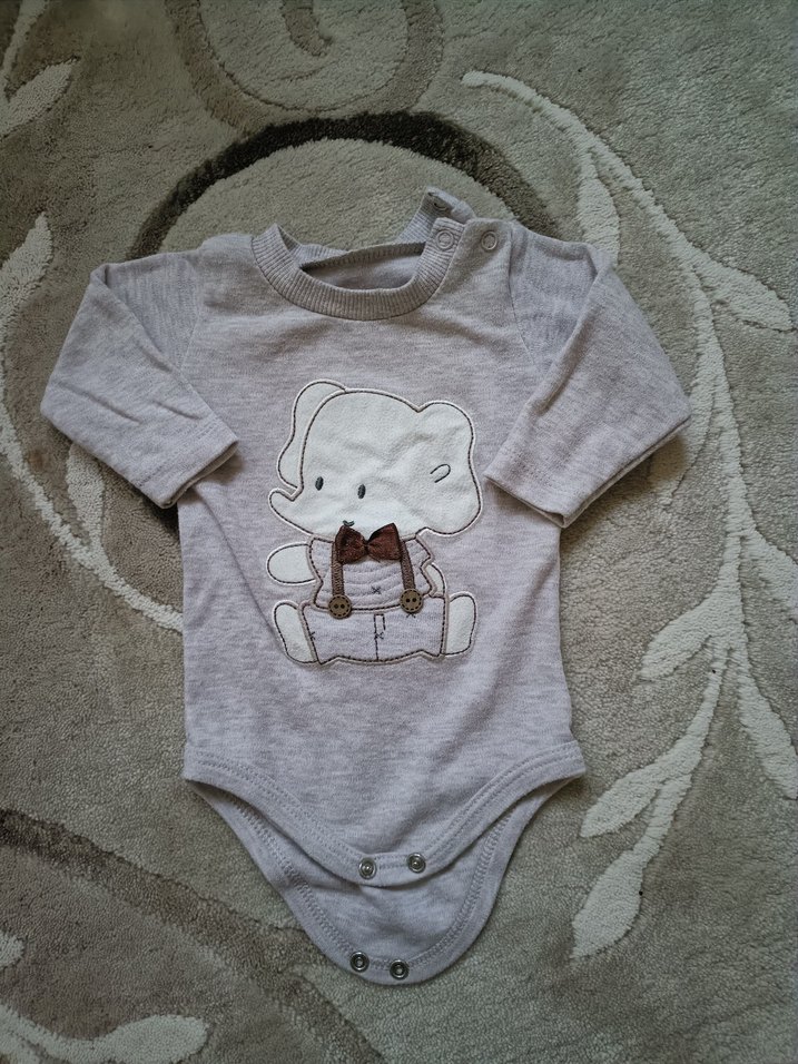 Kapüşonlu Gri Erkek Bebek 3'lü Takım - Görsel 3