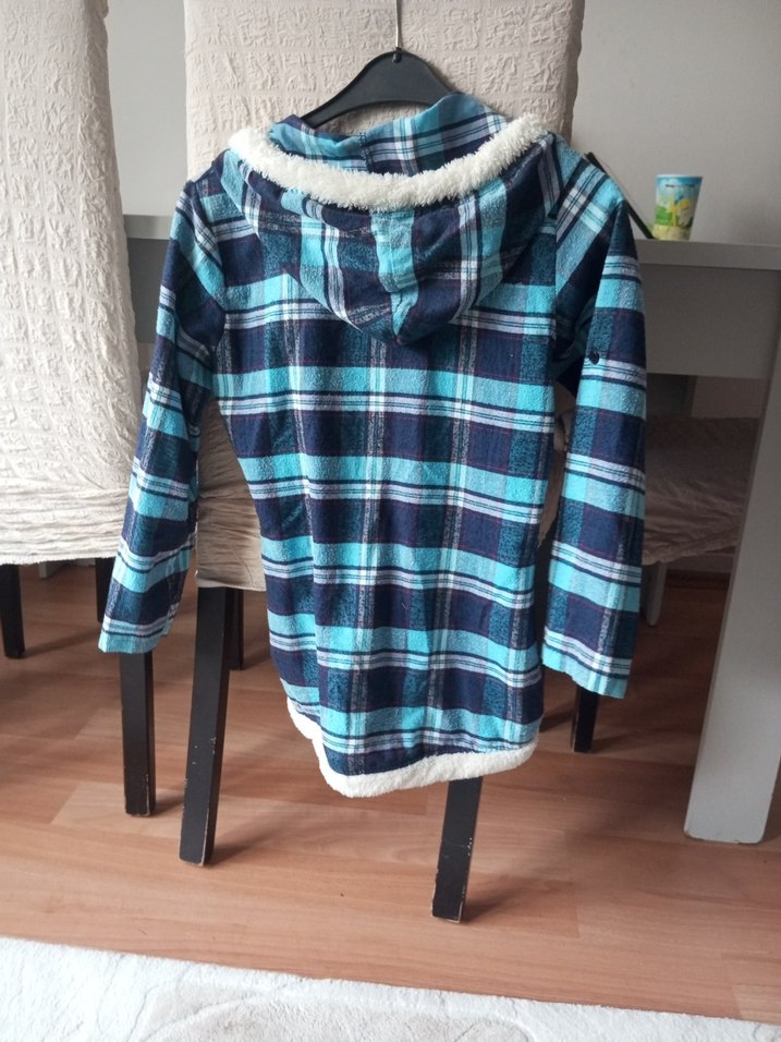 Mavi Gri Ekose Düğmeli cocuk Gömlek - Görsel 2