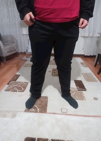 Erkek Siyah Fermuarlı Rahat eşofman - Görsel 2