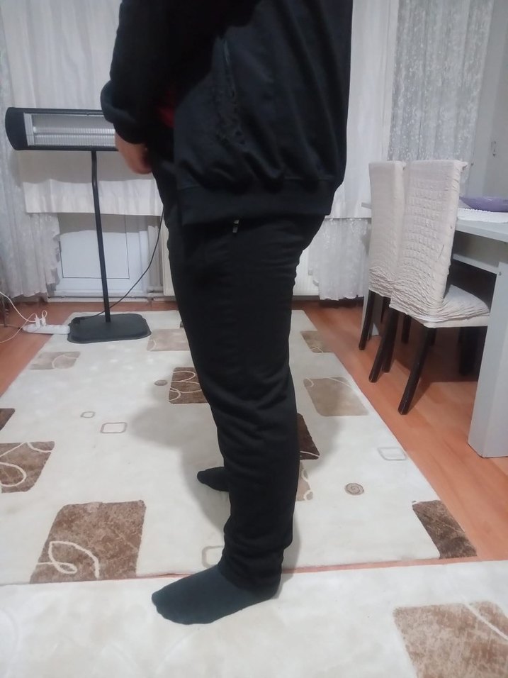 Erkek Siyah Fermuarlı Rahat eşofman - Görsel 3