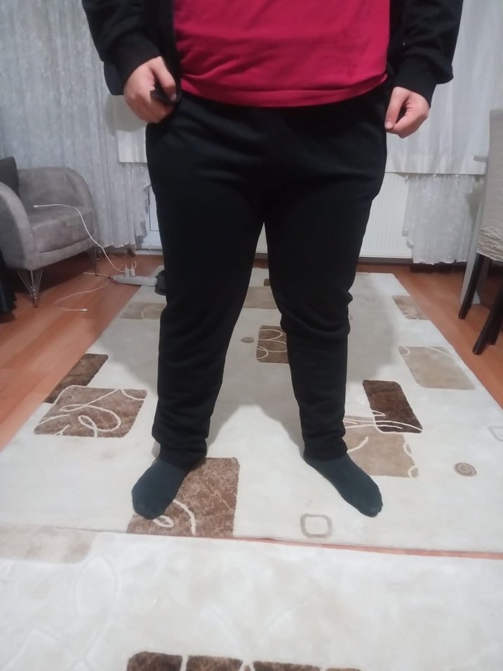 Erkek Siyah Fermuarlı Rahat eşofman - Görsel 2