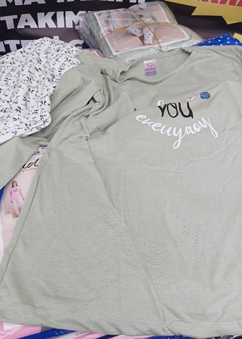 Pembe Uzun Kollu Mini Rahat Pijama Takımı - Görsel 4