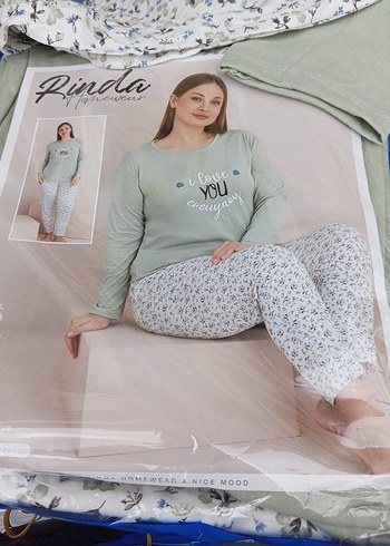 Pembe Uzun Kollu Mini Rahat Pijama Takımı - Görsel 3