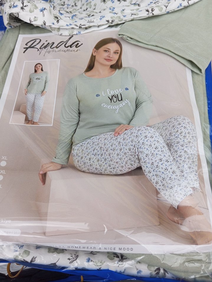 Pembe Uzun Kollu Mini Rahat Pijama Takımı - Görsel 3