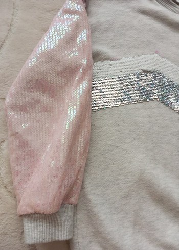 Kız Çocuk Gri Payetli kazak - Görsel 2