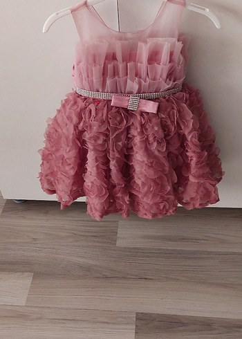 Kız Çocuk Pembe Fırfırlı Elbise