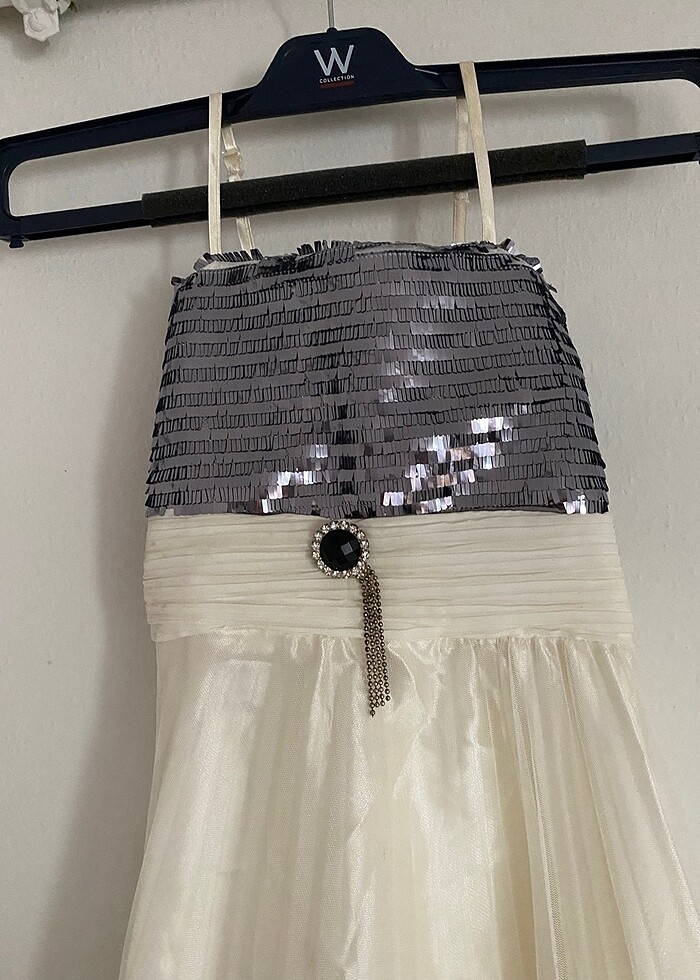 Beyaz ışıltılı çocuk elbise - Görsel 2