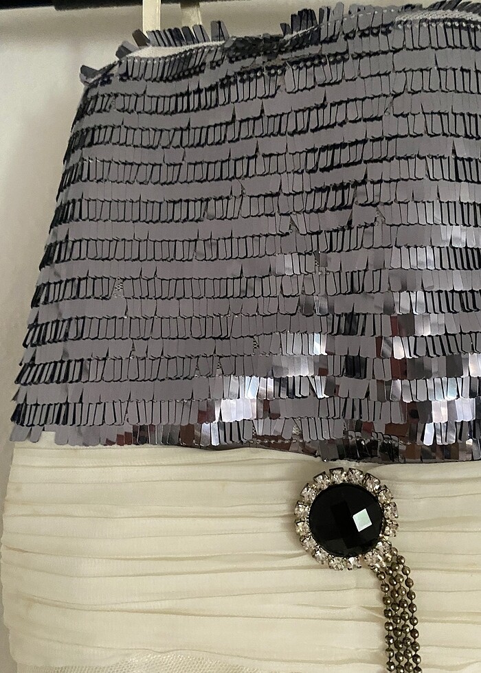 Beyaz ışıltılı çocuk elbise - Görsel 3