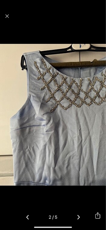 Mavi Taşlı Elbise - Görsel 2