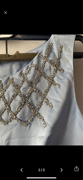 Mavi Taşlı Elbise - Görsel 3