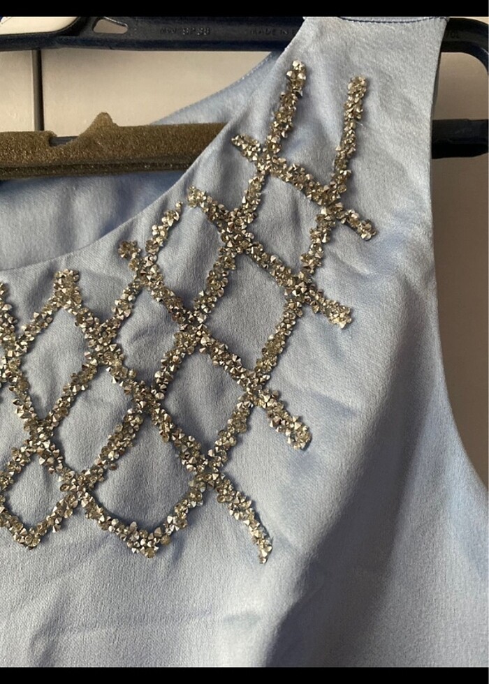 Mavi Taşlı Elbise - Görsel 3