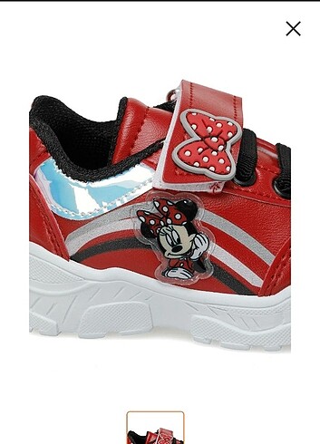 28 Beden kırmızı Renk Minnie Mause Disney Kımızı Kız Çocuk Spor Ayakkabı 