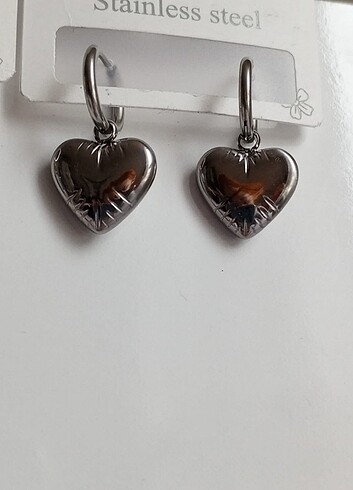Accessorize Çelik balon kalp küpe