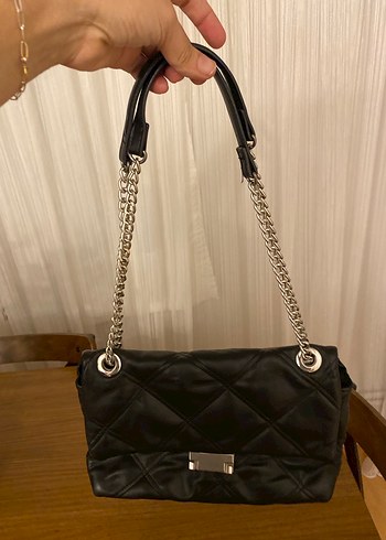 Zincir Detaylı Kahverengi Deri Kadın Çanta - Görsel 2