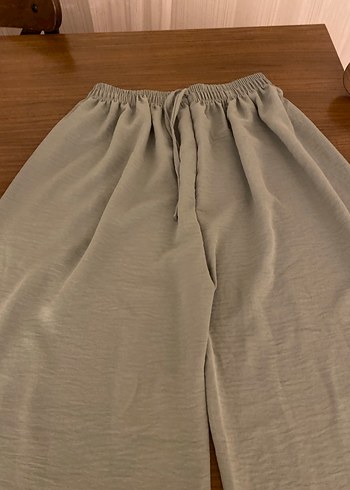 Bej Bol Kesim Keten Kadın Pantolon - Görsel 2